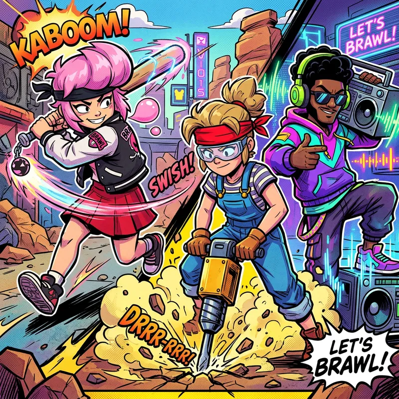 Brawl Stars Characters in Comic Book Style Art