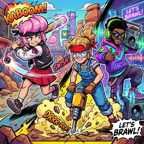 Brawl Stars Characters in Comic Book Style Art