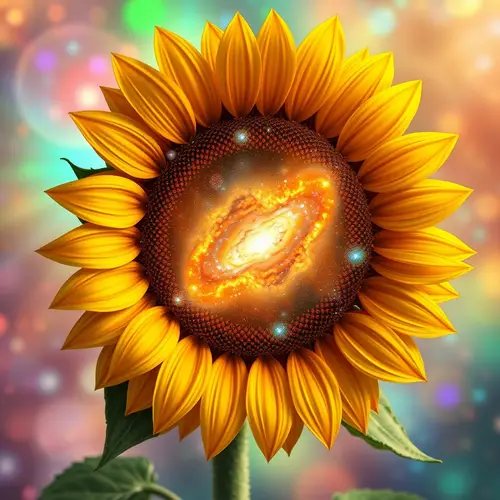 Galactic Sunflower: Nature Meets the Cosmos