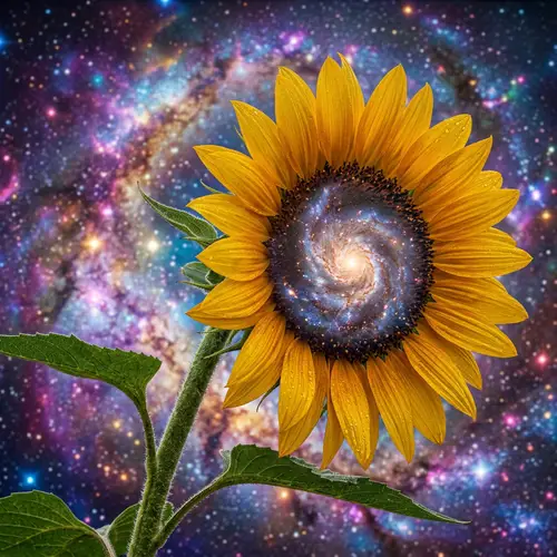 Galactic Sunflower: Nature Meets the Cosmos
