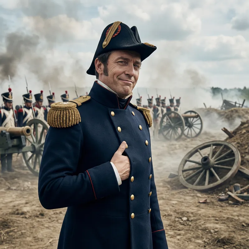 19th Century French Military Figure on Battlefield