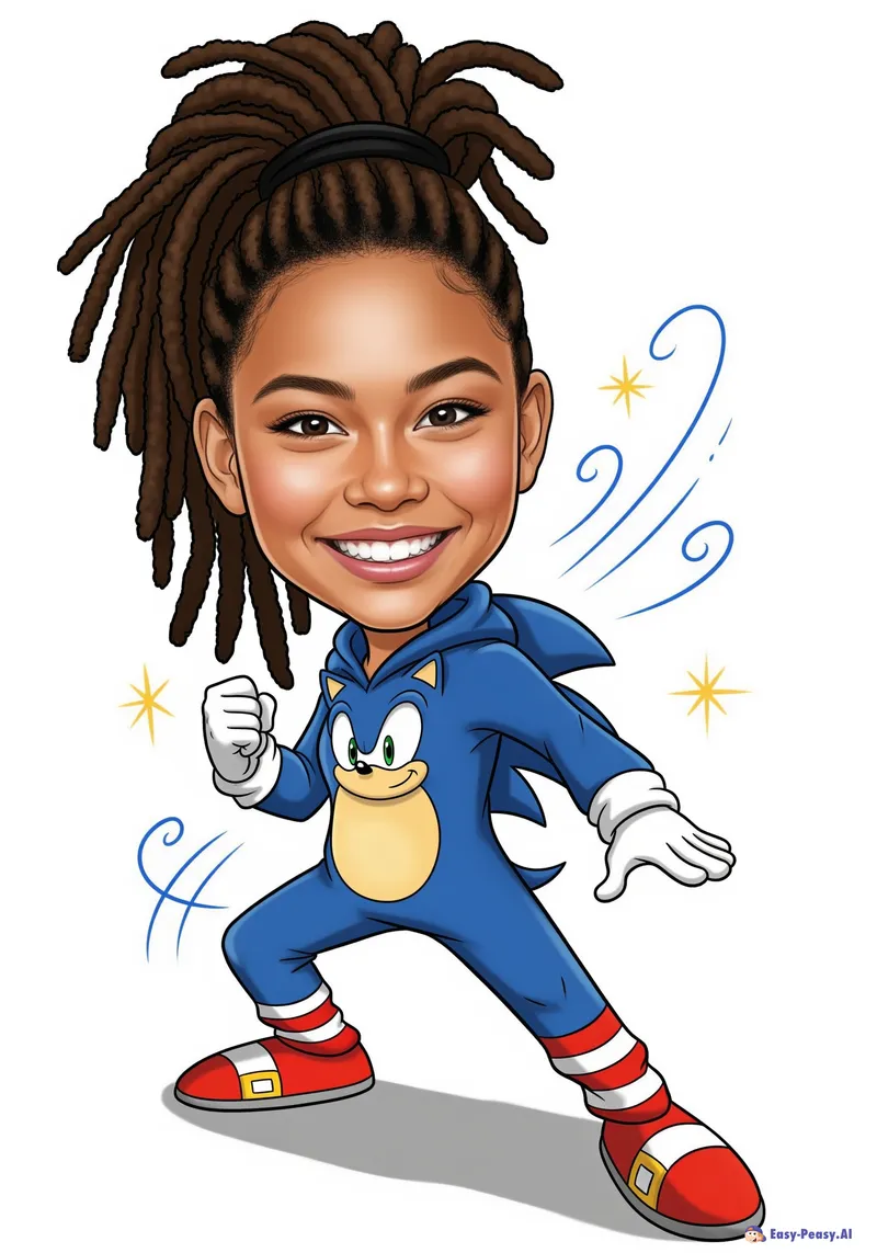 Funny Caricatures of Girls in Sonic Pajamas