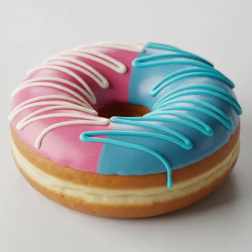 Delicious Pink Iced Donut with Swirls