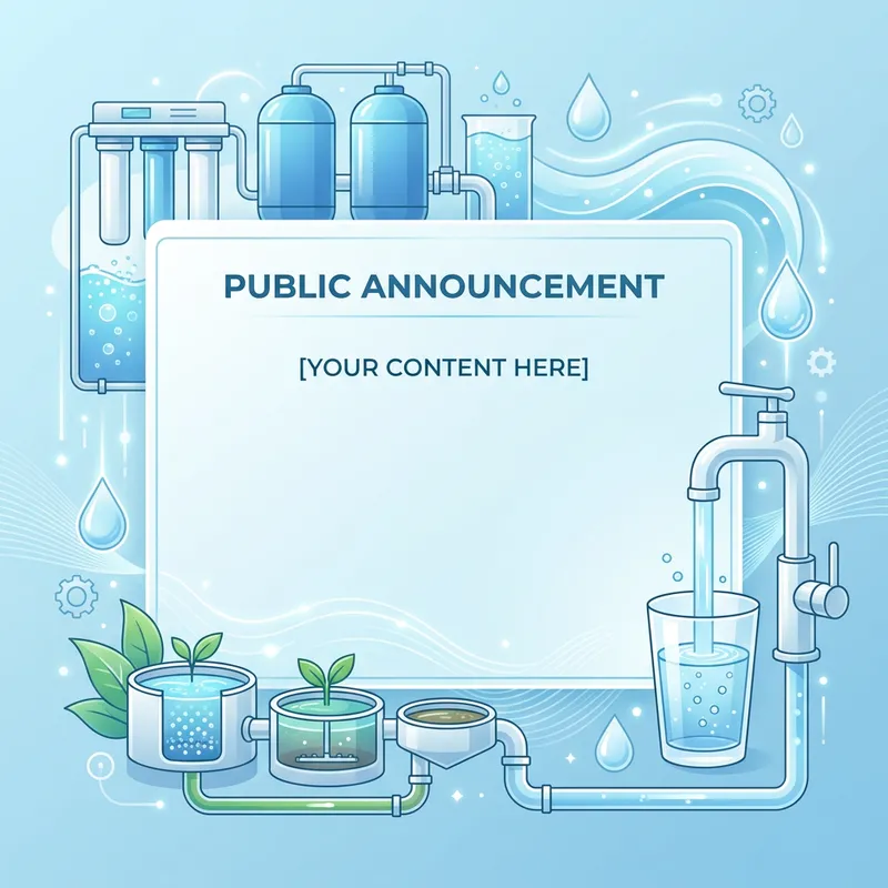 Water and Sewage Department Announcement - Blue and White Design