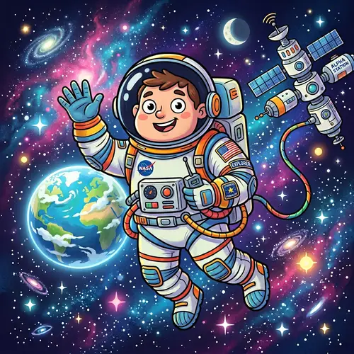 Cartoon Space Astronaut - Fun & Playful Design