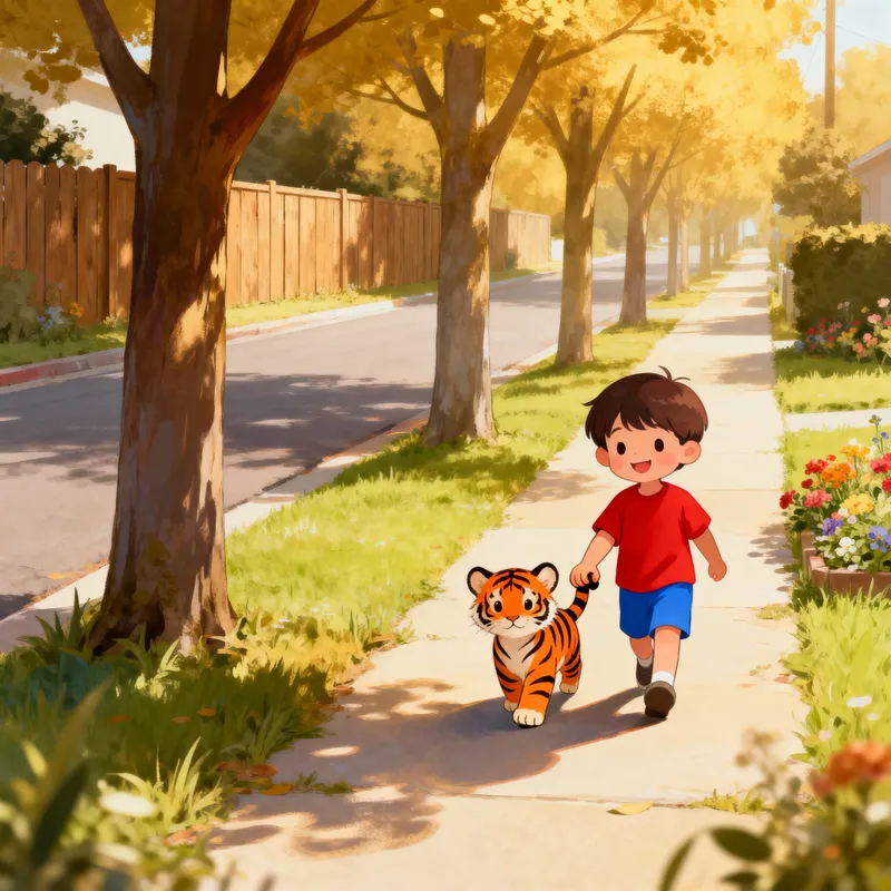Boy Walks with Tiger: A Unique Adventure