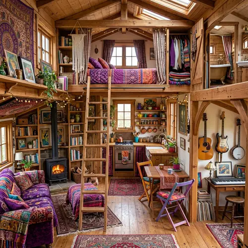 Charming Tiny Home with Rustic Bohemian Aesthetic
