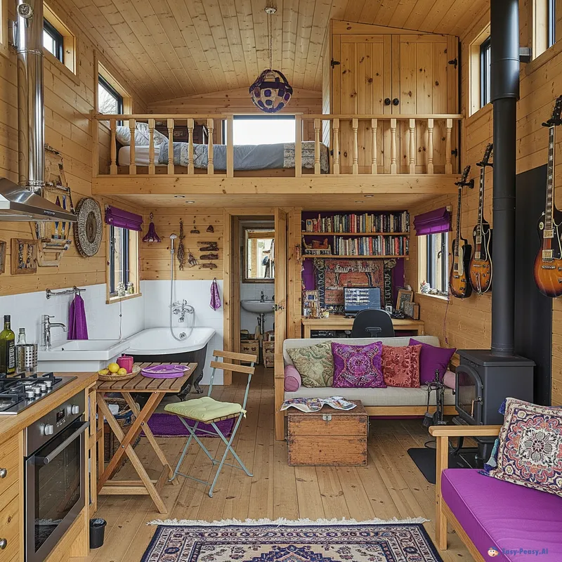 Charming Tiny Home with Rustic Bohemian Aesthetic