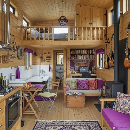 Charming Tiny Home with Rustic Bohemian Aesthetic