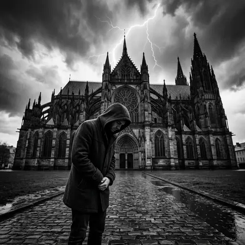 Gothic Cathedral Silhouette: Symbol of Guilt & Remorse
