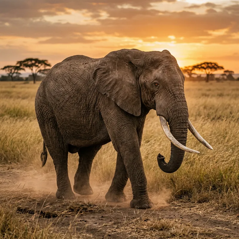 Majestic Elephant in African Savannah | Wildlife Scene