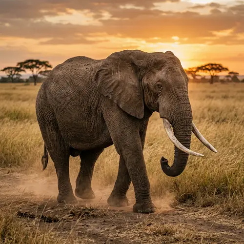 Majestic Adult Elephant in African Savannah | Wildlife Scene