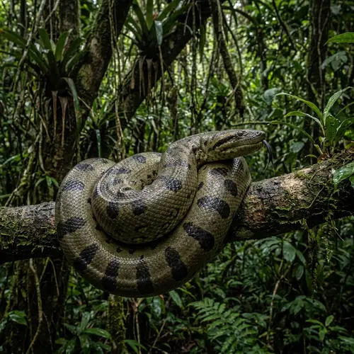 Green Anaconda Snake - Majestic Rainforest Predator