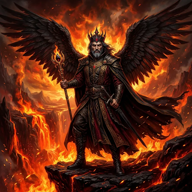 Lucifer - Symbolic Fallen Angel in Fiery Rebellion