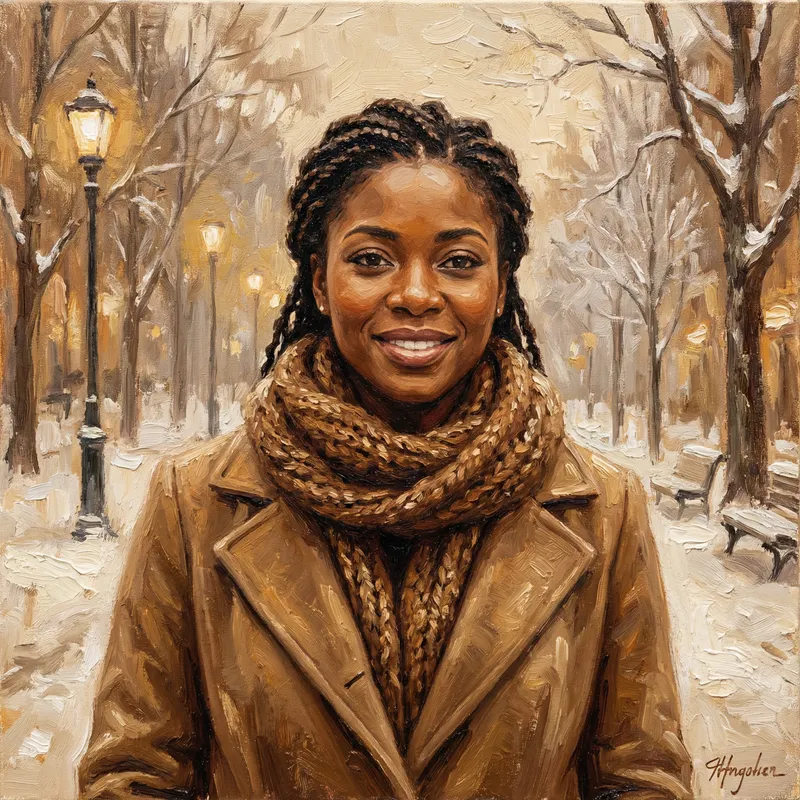 Beautiful Oil Painting of an African American Woman