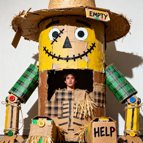 Surreal Cardboard Costume Sculpture Art