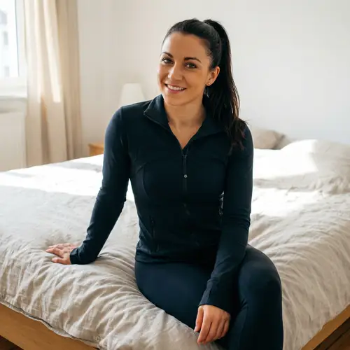 Gorgeous German Woman on Bed - Athletic Beauty
