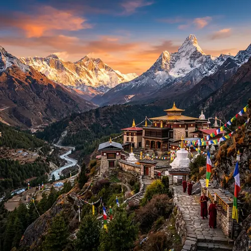 Secluded Monastery Sanctuary in the Himalayas - 8K Scenery