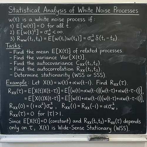 Statistical Analysis: Mean, Variance, Covariance, Correlation | White Noise Processes