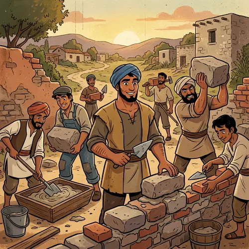 Rebuilding the Wall with Nehemiah & Diverse Men | Animation Style