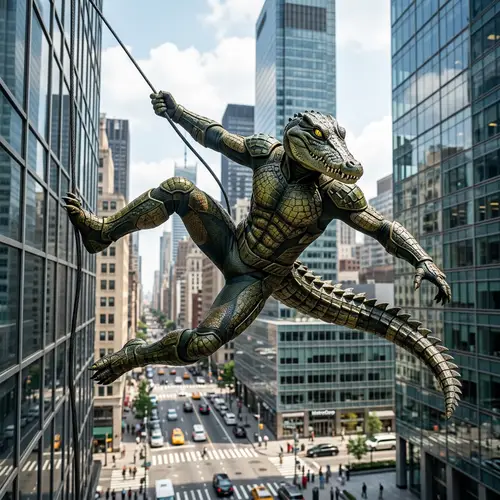 Crocodile-Inspired Superhero | Agile, Wall-Climbing Character