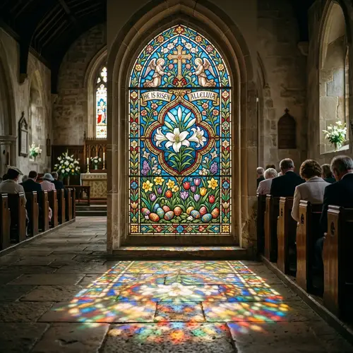 Easter Sunday Stained Glass Window Design