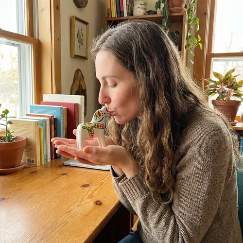 Giantess Woman Kissing Miniature - Expressing Affection
