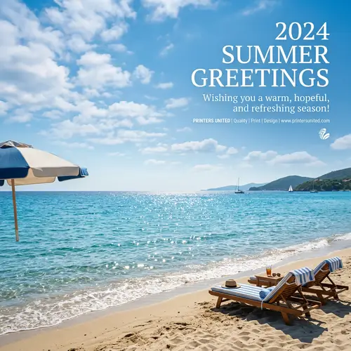 2024 Summer Greeting Printing Company - Blue Sky and Sea