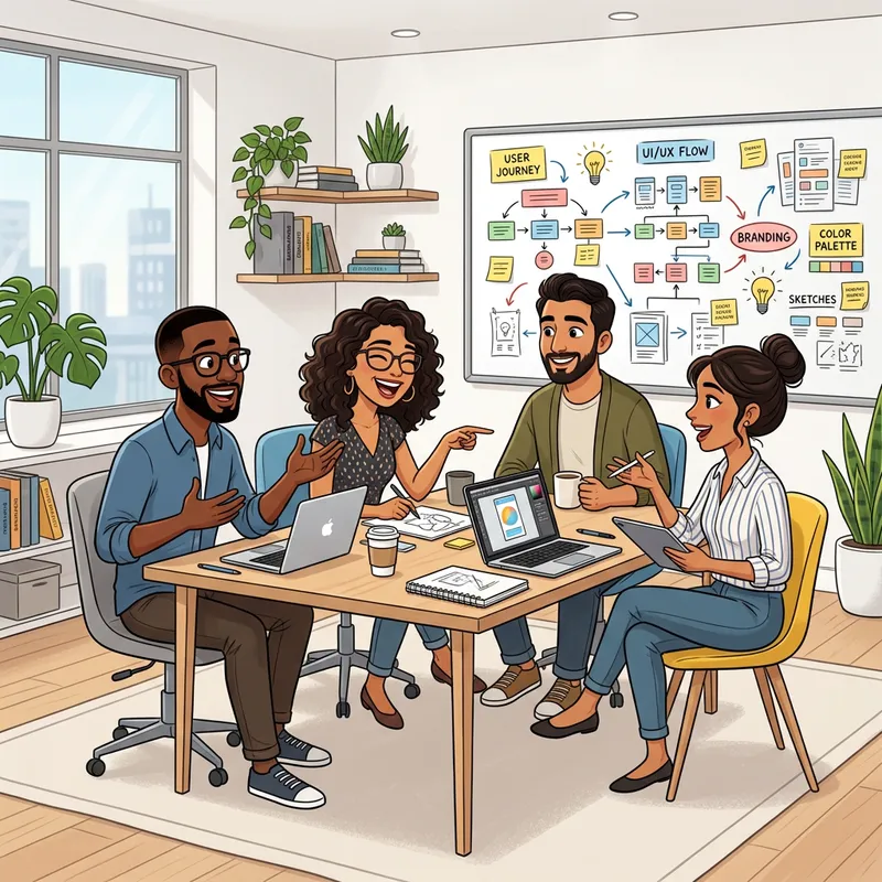 Diverse Team of Designers in Minimalist Office | Collaborative Work