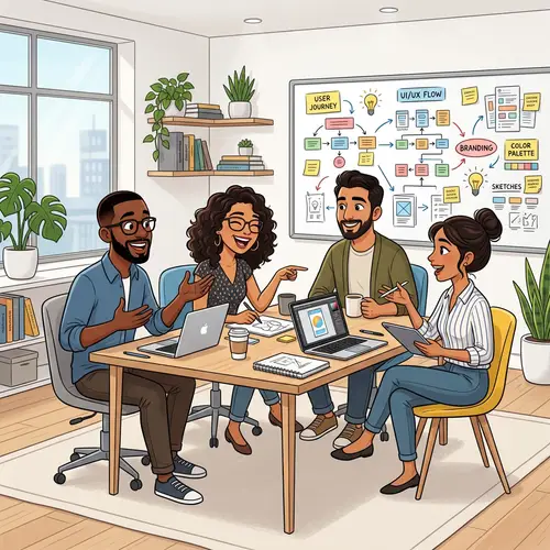 Diverse Group of Designers | Engaging Conversations in Minimalist Office