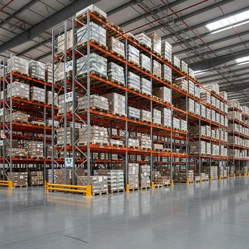 Spacious Warehouse Interior with MHE Shelves