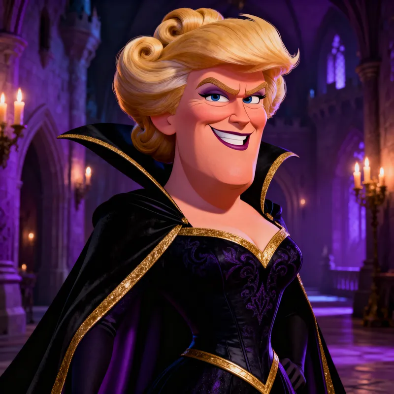 Donald Trump as a Female Disney Villain Character