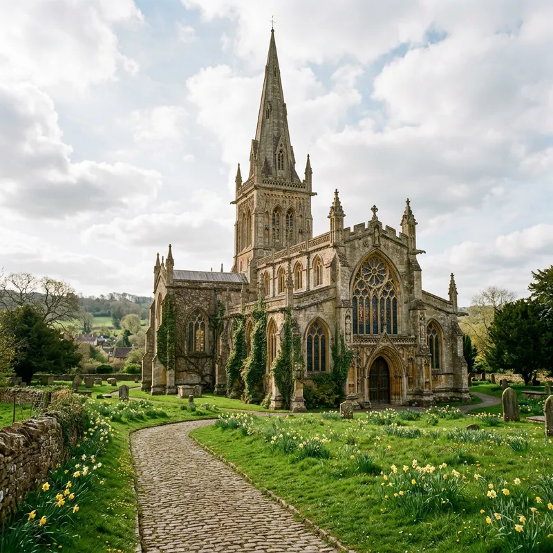 Majestic Gothic Church in Serene Setting