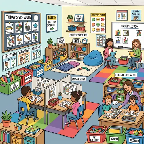 Autism Classroom Schedules & Sensory Workspaces