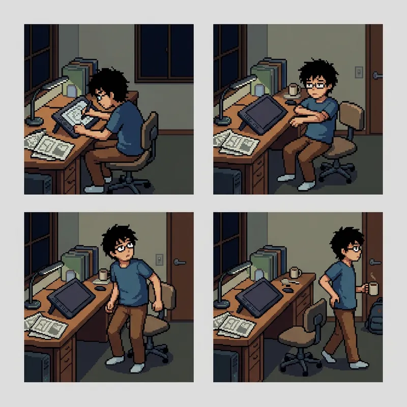 Pixel Art Mangaka Animation Frames Series Pixel Art Mangaka Animation Frames Series