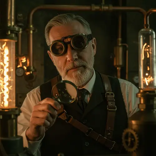 Enigmatic Steampunk Scientist - A Unique Vision