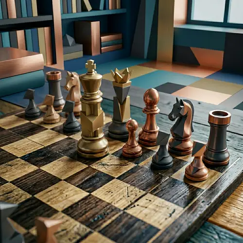 Abstract Chess Pieces: A Visual Harmony