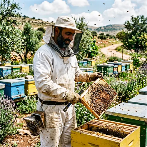 Middle-Eastern Beekeeper in Action | Buzzing Bees and Honey Production