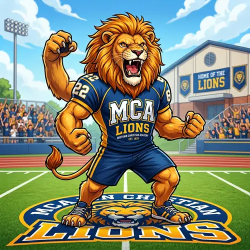 MCA School Lion Mascot Design