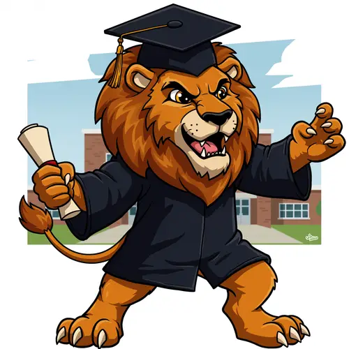 MCA School Lion Mascot Design
