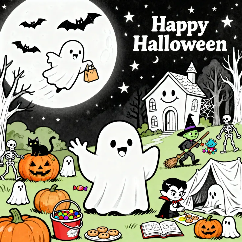 Halloween Coloring Book for Kids: Little Boo Adventures Halloween Coloring Book for Kids: Little Boo Adventures