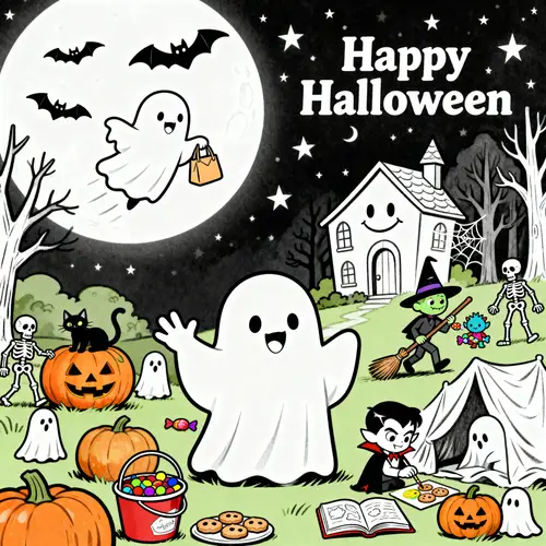 Halloween Coloring Book for Kids: Little Boo Adventures