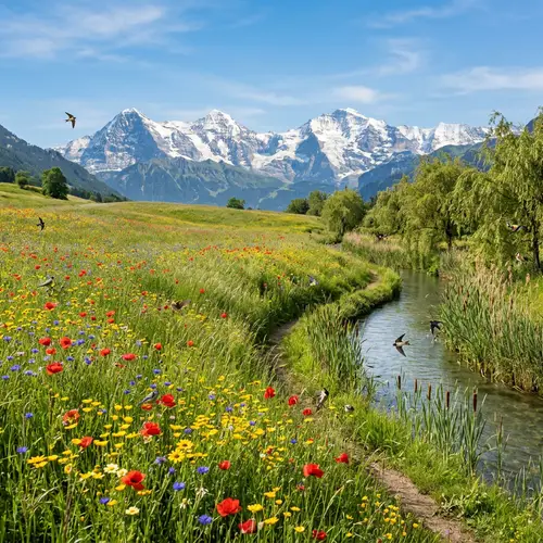 Beautiful Spring Meadow with Wildflowers