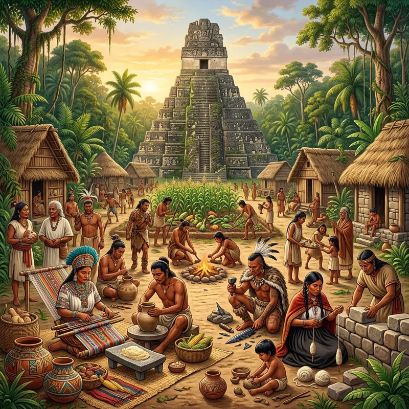 Pre-Columbian History: Ancient Step Pyramid Village Cultural Mix