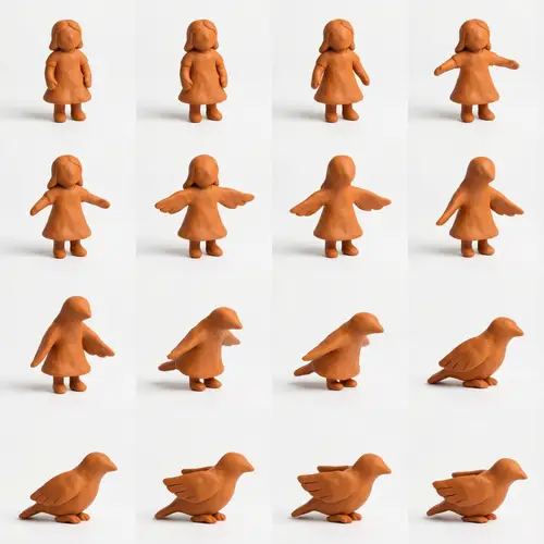 Smooth Claymation: Girl to Bird Animation