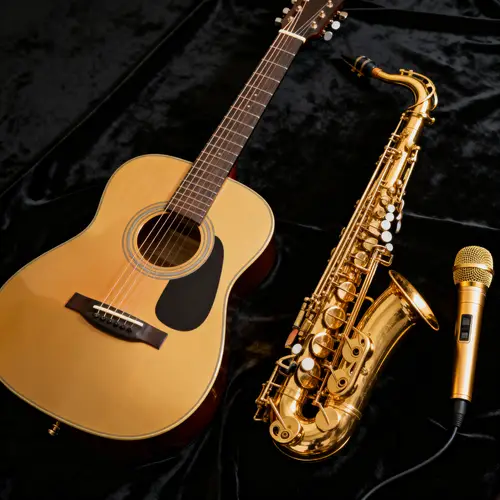 Golden Guitar and Saxophone Composition
