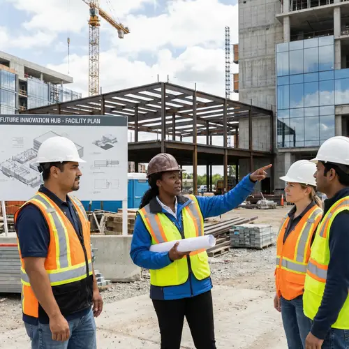 Diverse Facilities Project Manager Leading Construction Team