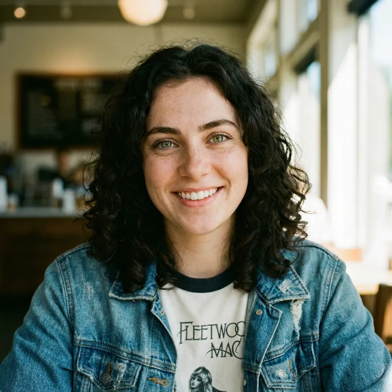 Young Woman with Dark Hair and Green Eyes - Beautiful Portrait