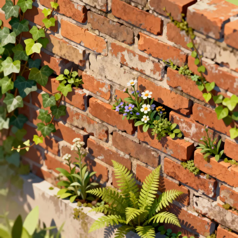 Isometric Plants from an Old Brick Wall