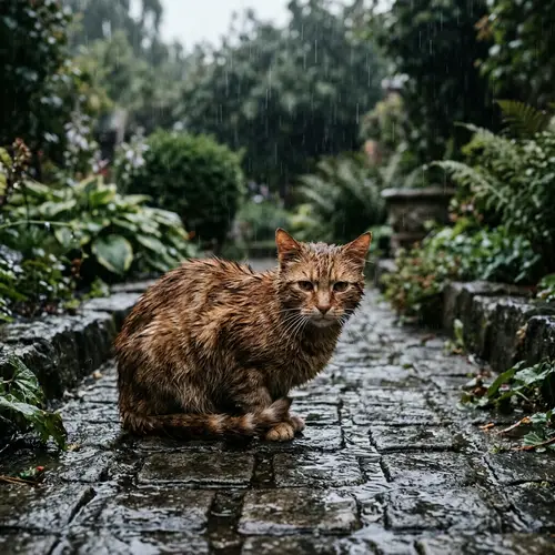Cat in the Rain - Captivating Moments